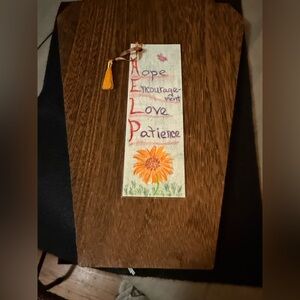 Handcrafted Inspirational Bookmark - sunflower & tassel